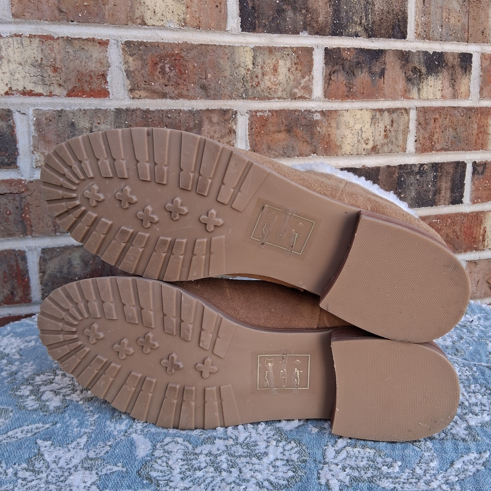 Jack Rogers Sienna Sherpa Lined Suede Booties Sz 9 NEW Water Resistant Trendy - Picture 8 of 15